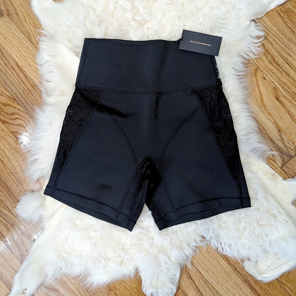 Kiki de Montparnasse lace biker shorts stretch black